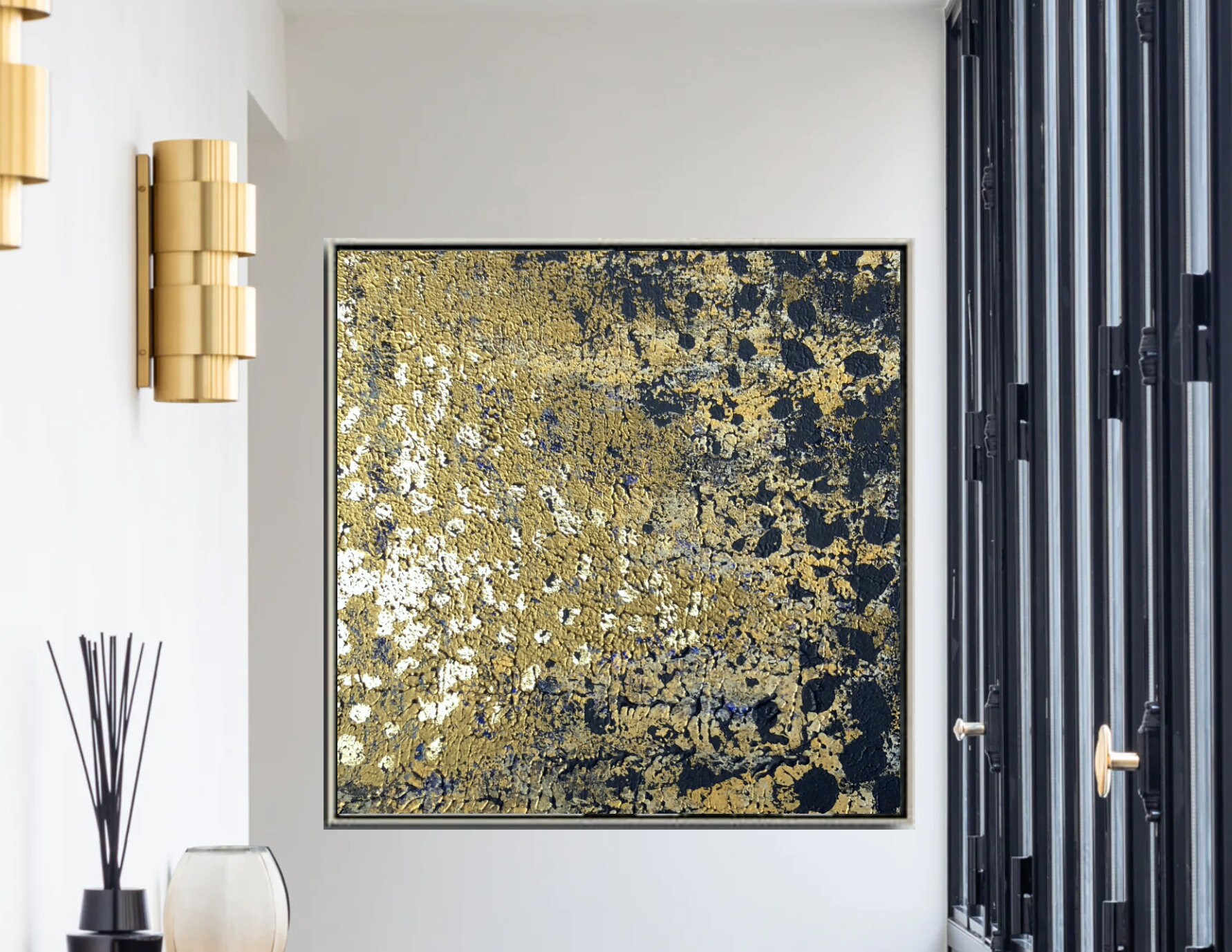 Large Wall Art Abstract Gold Metallic Painting Wall Decor | Etsy