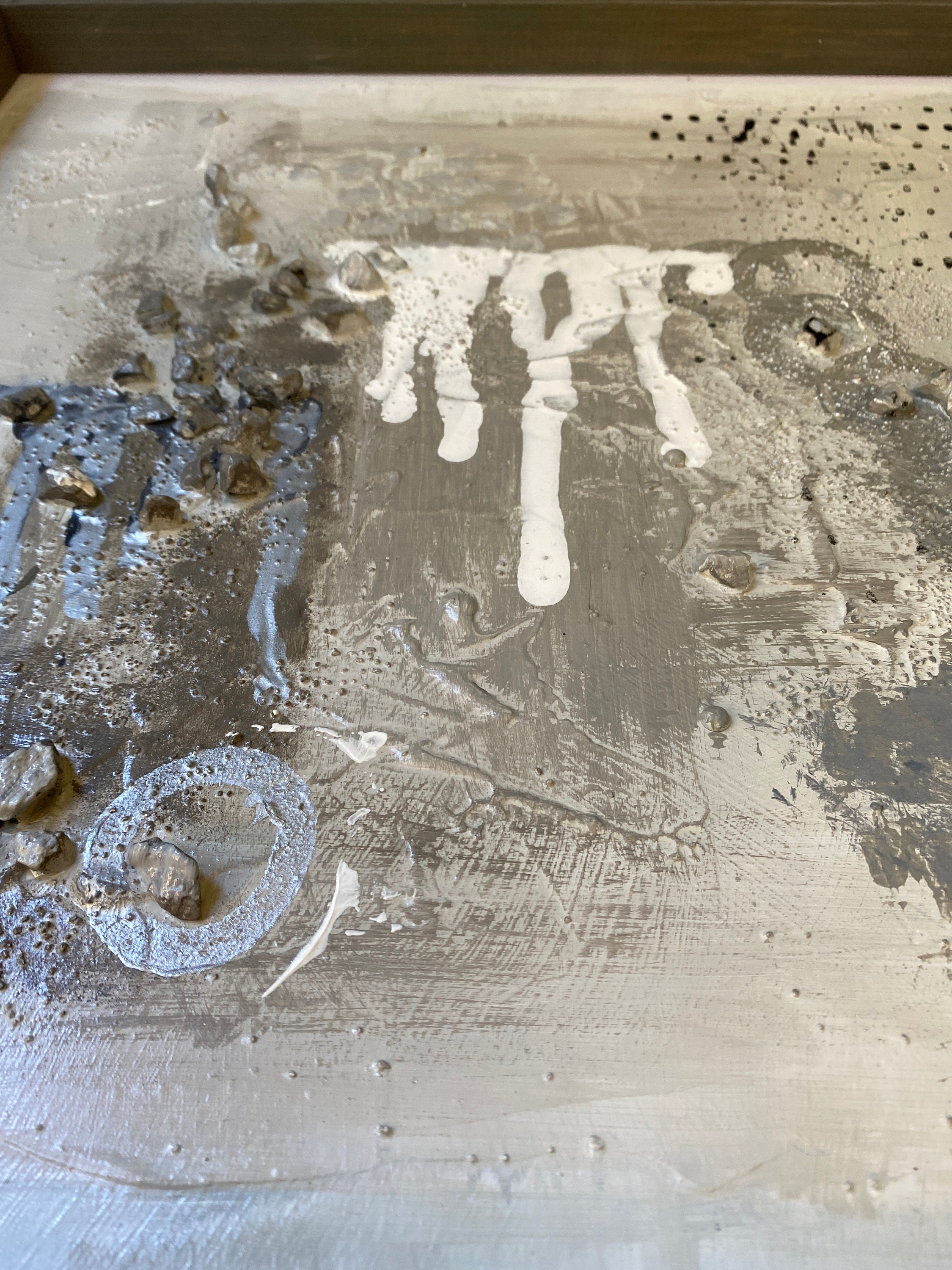 Framed Original Abstract Wall Art Grey Textured Picture Ready Etsy