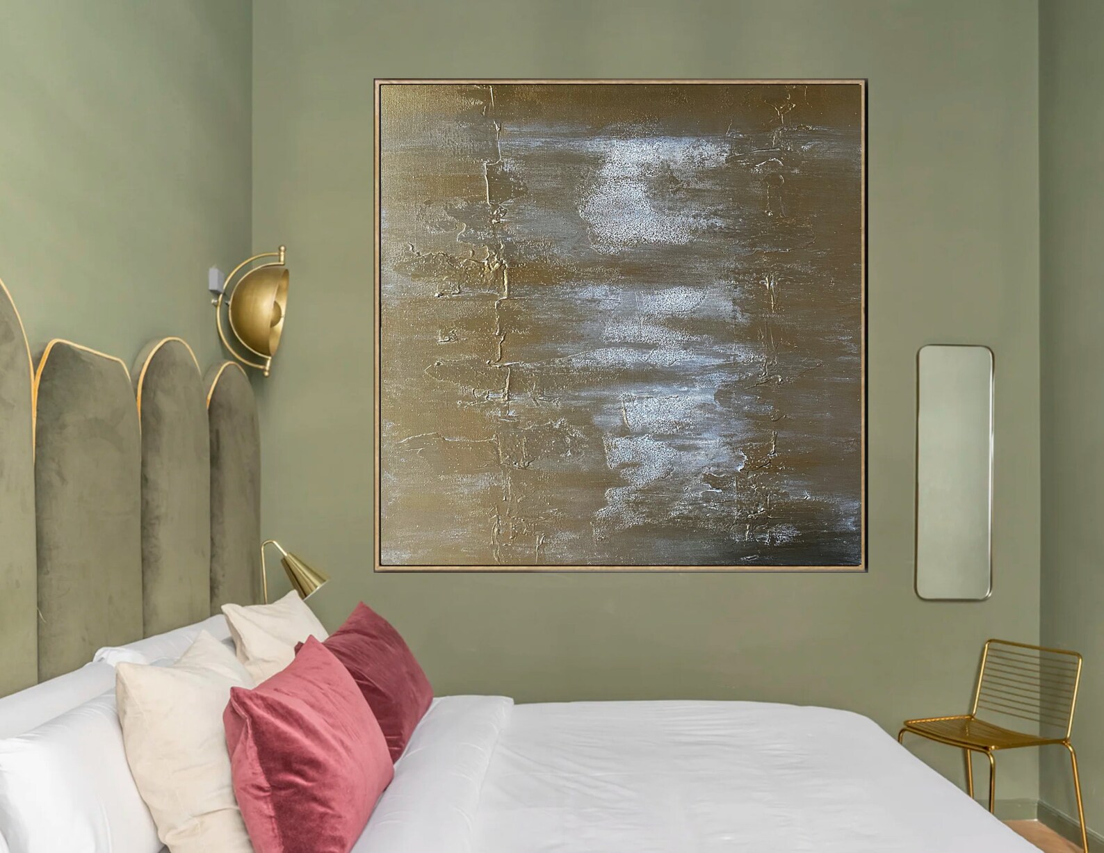 Modern Bronze Gold original wall art Gallery Wrapped Abstract Etsy