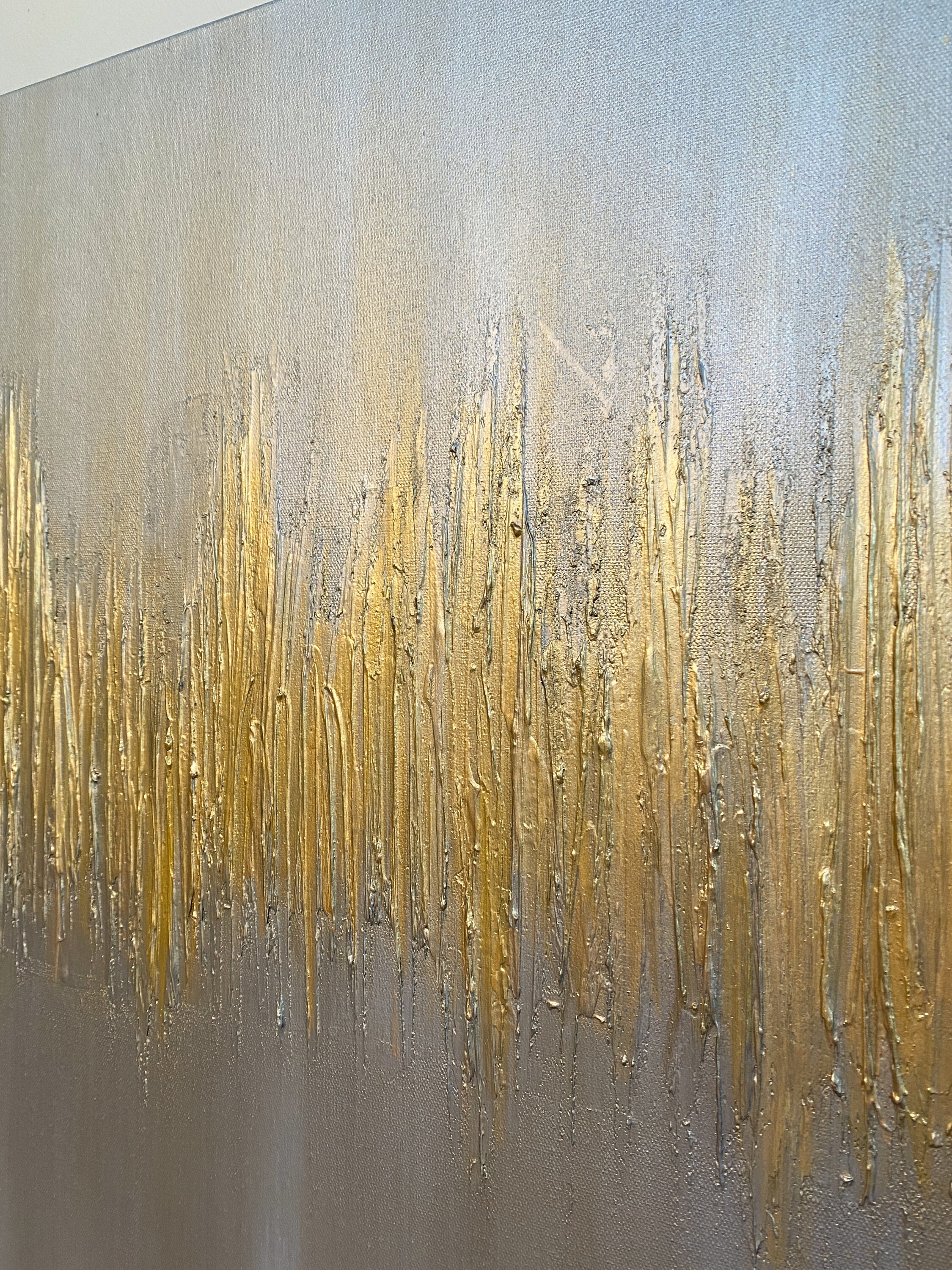 Large Wall Art Abstract Bronze Metallic Painting Wall Decor Etsy Polska