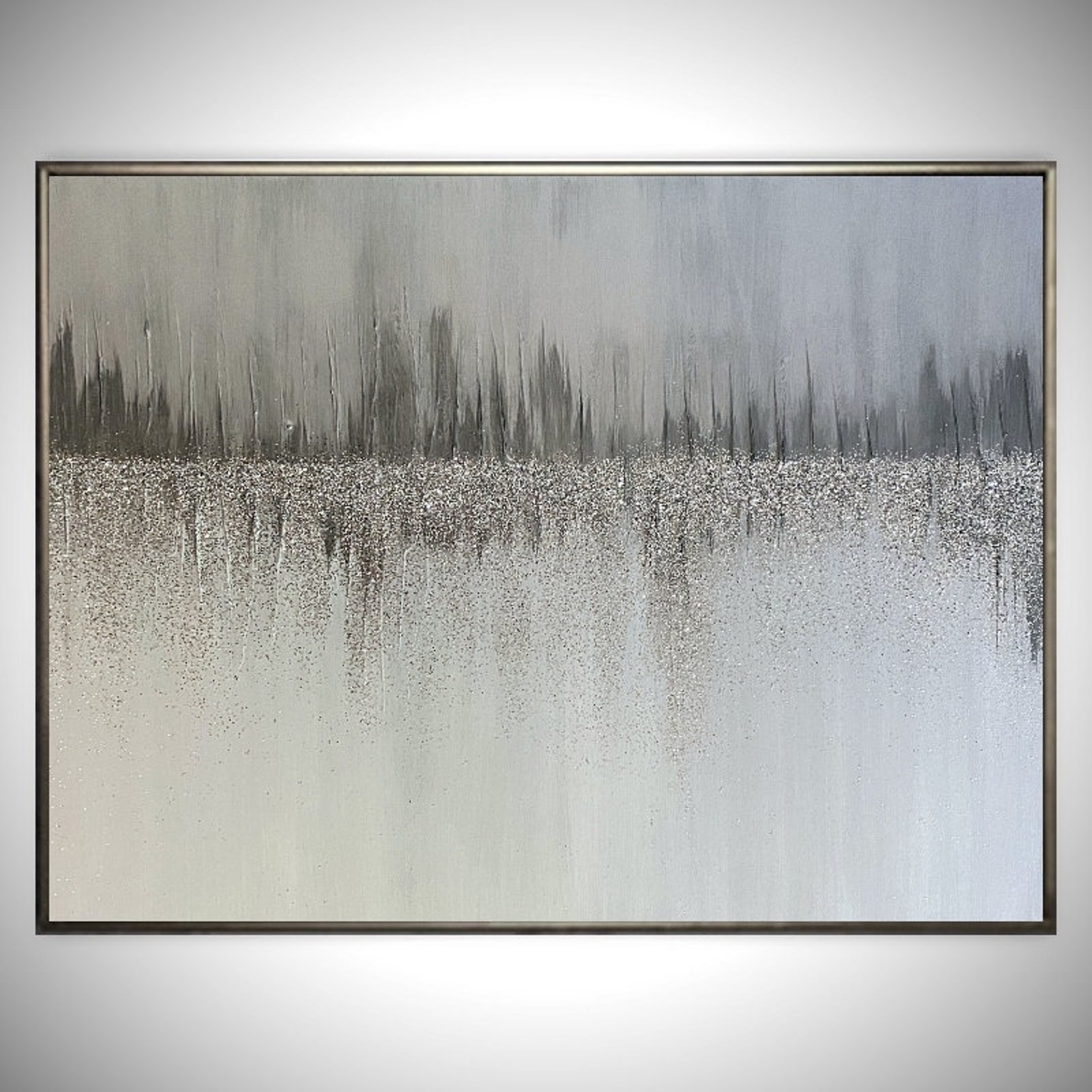 Large Wall Art Glitter Abstract Painting on Canvas Original Etsy