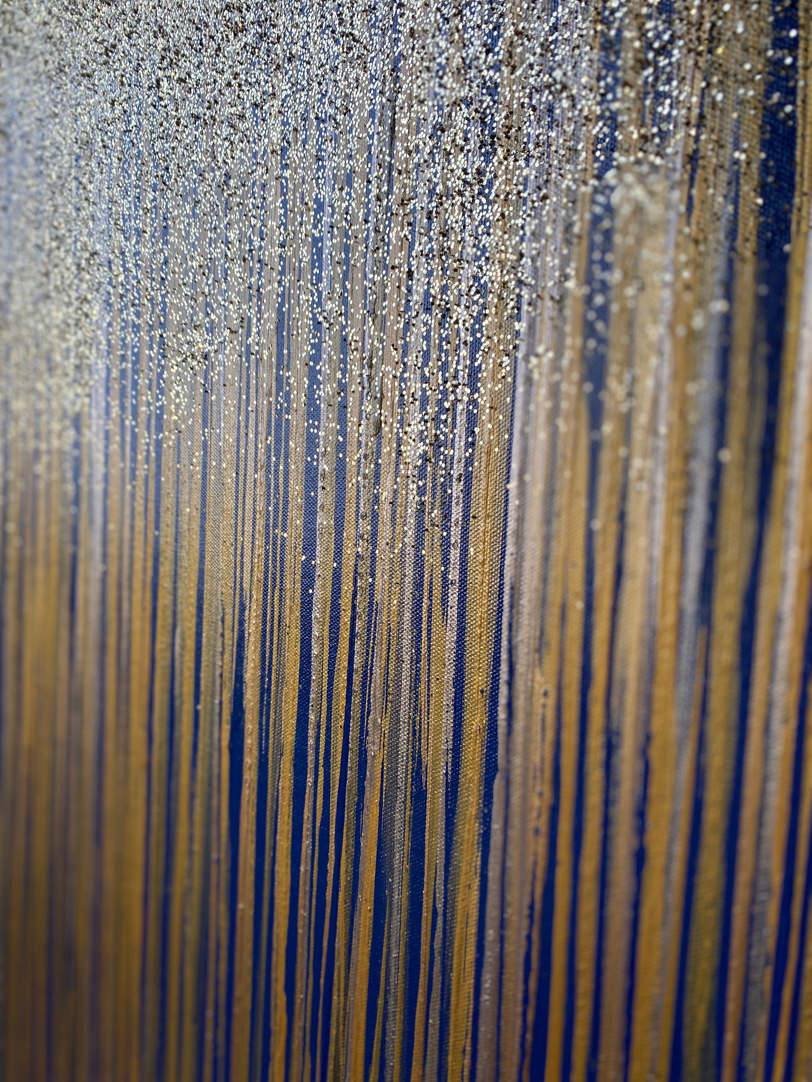 Modern Gold Glitter Abstract Painting on Canvas Blue Gold Etsy