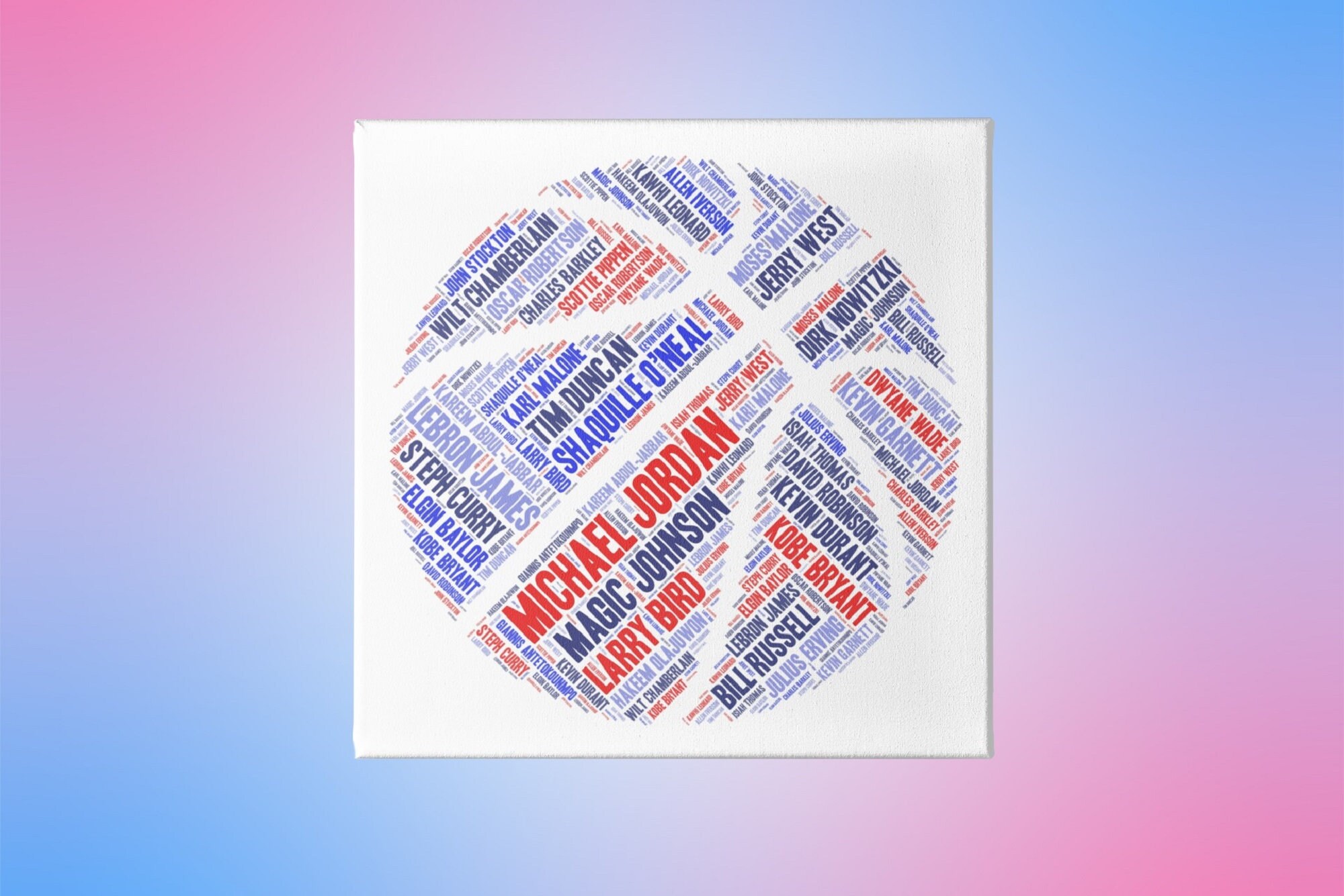 Basketball Word Art NBA Players' Names Wall Art Active Etsy