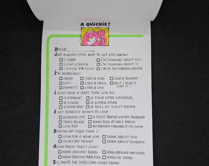 Paula's Instant Letters Paper Pad. 1988 by C.M. Paula Co. Humorous ...