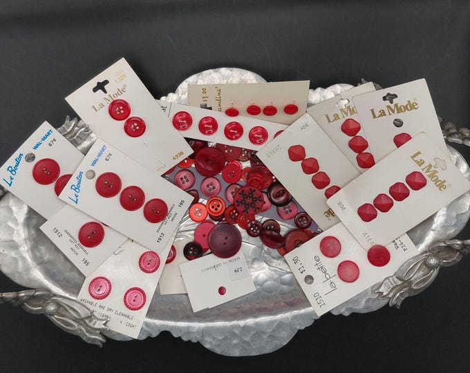 Over 100 Buttons Destash. Mostly Shades of Red Assortment. Various ...