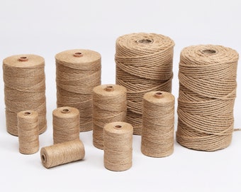 Jute-Seil, natürliche Juteschnur für Verpackung, Geschenkverpackung, Dekoration, Scrapbooking, Gartenbedarf und Kunsthandwerk, 1-12 mm