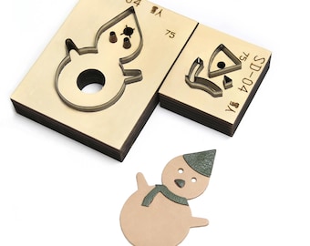 Snowman Leather Crafts Kraft Die cut Tool Christmas handmade template