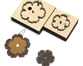 Leather Cherry Blossom Pendant Punch Die  Cut Set Sizzix Handcraft Tools