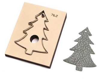 Christmas Tree Leather Cutting Die, Custom Acacia dealbata Leather Craft Tool, Sizzix Handcraft