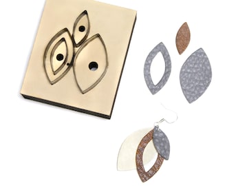 Custom Water Droplet Earrings Leather Cutting Die, Water Droplet Earrings Craft Tool, Leather Punch Mold, Leaf Sizzix die cutter