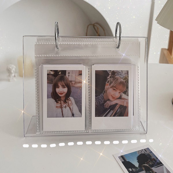 Ready to ship Gift 3 inch Intax Album,engraving 68 sheets Photo Album,Transparent soft Cover Album for Instax Polaroid,Train ticket,card