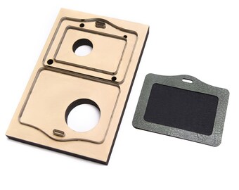 Leather ID Badge Holder Die Cut Template, Work Badge Sleeve, Employee Name Tag Card Cover