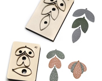 Leaf Earrings Leather Punch Die Cut Mold, Leaves Leather Crafts Tool, Sizzix Handcraft Tool