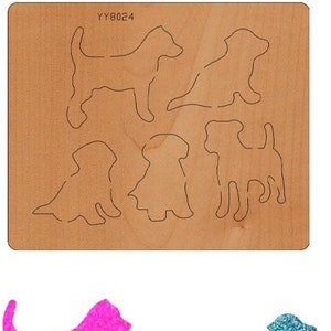 Multi-Size Puppy Shape Leather Cutting Die,Animal Wooden Die Mold