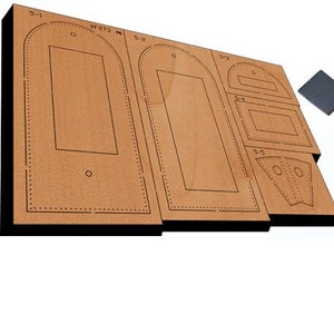Stampo per fustellatura in pelle fai da te con porta monete e carte, set di fustelle per punzonatura in pelle fai da te, set di utensili Kraft per artigianato in pelle