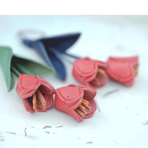 Tulip with pressure Custom Leather Punch Die Set, flowers Earrings Leather Cutting Die Cut Mold,Leather Crafts Kraft Tool,