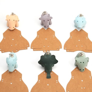 Stampo per fustellatura in pelle, set di fustelle per portachiavi in pelle a forma di animale, modello di carta Kraft, taglierine fatte a mano per mucca, elefante e ippopotamo