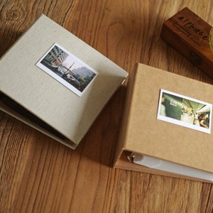 Álbum de fotos Polaroid mini de 3 pulgadas con cubierta kraft, álbum para Instax Polaroid, álbum de fotos mini Polaroid de 3 pulgadas, almacenamiento de boletos