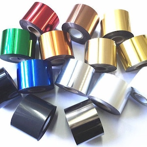 Papierrol folie,14 kleuren folieleer stempeltape,Foliedrukpapier Heat PVC-kaart,Goud zilver Rose Rood Zwart Wit Groen Bule