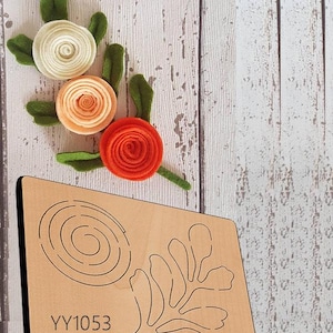 Spiral flower sizzix die cut, DIY Simple flowers Shape Leather Cutting Die,Rolled Flower Wooden Die Mold