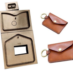 Molde troquelado para bolso de cuero con botón, juego de troqueles para bolso de cuero, juego de herramientas para manualidades de cuero, regalo hecho a mano, regalo de Navidad.