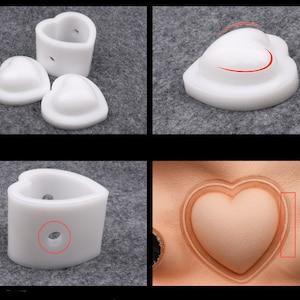 Moldes de campana de cuero de acero con forma de corazón, molde en forma de corazón de cuero, molde troquelado de punzón de cuero con diseño de corazón, herramienta Kraft para artesanías de cuero de acero