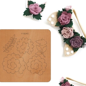 Blumenstrauß Sizzix sterben Form, handgemachte Blume Stanzform, Rolled Blume Holz sterben, Filztuch Papierwerkzeug, Blume Leder sterben geschnitten
