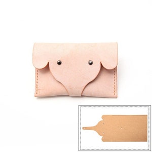 Plantilla de papel Kraft para monedero con forma de elefante, molde troquelado para cortar cuero en paquete de monedas, juego de troqueles para perforar cuero, cortadores hechos a mano