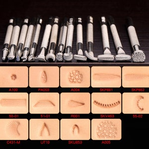 Leather Craving Craft Stamp Punch,Art Patterns Printing Craft Leather Carving Tool,Leathercraft Embossing Stamp,Working Saddle Making Tools