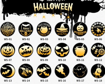 Halloween Desgin Wax Seal Stamp,Wax Seal Stamp Gift wrapping With Wood Handle,Bat Spider Web Ghost Pumpkin Candy Sealing Wax Stamp