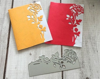 Rose Handmade Card Scrapbook Metal Die Cut,Flower Metal Cutting Die,Wedding Invitations Card Making Craft Metal Die Cutter,Card Edge Die Cut