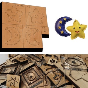 Star&Moon Keychain Leather Cutting Die Cut Mold, Leather Punch Die Set,Leather Crafts Kraft Tool,Handmade Cutters