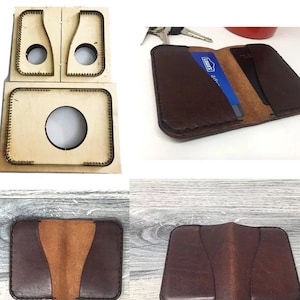 Fustella in pelle per borsa di carte personalizzata, fustella in pelle per pacchetto di piccole carte piegate, strumento Kraft per artigianato in pelle