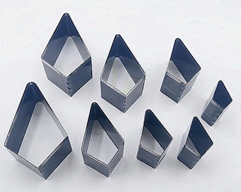 Diamantläderstålskärform, Anpassad läderstans för läder med diamantdesign, Geometrisk droppe stålläderhantverk i kraftverktyg,