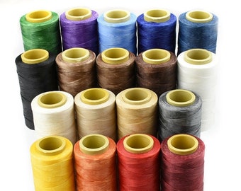 22 colors 150D Waxed Polyester Thread,Leather Sewing Thread, 1mm*220m Leather Craft Sewing Wax Thread Cord,Polyester flat wax thread
