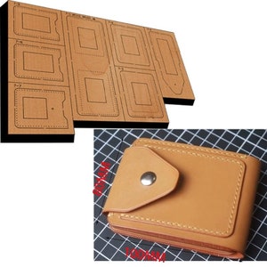 Juego de troqueles para perforar cuero hechos a mano para billeteras pequeñas, molde para cortar cuero para bolsas de tarjetas, herramienta para manualidades de cuero Kraft