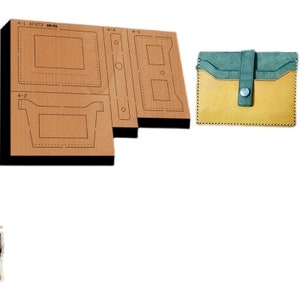 Porta biglietti da visita fai da te semplice in pelle, stampo per fustellatura fai da te in pelle a forma di busta, set di utensili per artigianato in pelle Kraft