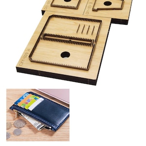 Portafoglio lungo con cerniera, set di punzoni per punzonatura in pelle personalizzati, stampo per fustellatura in pelle, strumento Kraft per artigianato in pelle