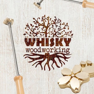 Personalized Life Tree Branding Iron Stamp,Customized Logo Design Wood/Leather/Food/Steak,Handmade Stamp With handle