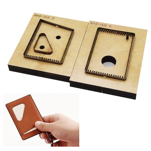 Set di fustelle per fustelle in pelle personalizzate per borse di carte, fustelle per coperture protettive per carte, stampo per fustelle in pelle, strumento Kraft per artigianato in pelle