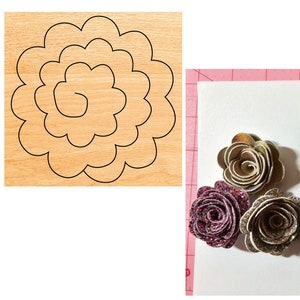 DIY Rose Flower Shape Leather Cutting Die,Rolled Flower Wooden Die Mold