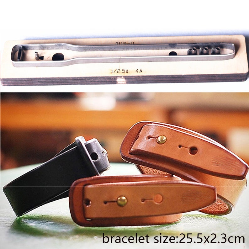 DIY Leather Bracelet Cutting Die Cut Mold Custom,Leather Bracelet Punch Die Set,Leather Crafts Kraft Tool Set image 5