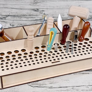 Hand Assembled Tool Storage Rack, Leather crafts Tools Holder, Tools Organizer, Tools Display Holder