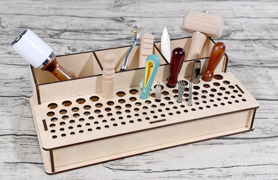 Hand Assembled Tool Storage Rack Leather Crafts Tools Holder | Etsy