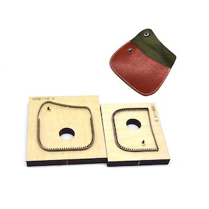 Conjunto de moldes de corte de couro para bolsa de cartão fofo, molde de corte de couro para mala de canto redondo, molde de corte de madeira, moldes de perfuração, artesanato em couro, ferramenta Kraft