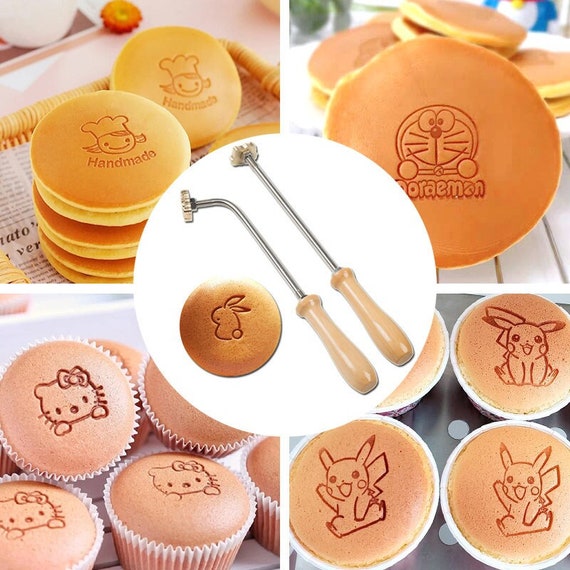 KAINSY Branding Iron For Cake, Durable Custom Logo Metal Branding Iron With Handle, Wood Burning Stamp Baking Cake Tool, Food Branding Logo Iron Stamp, Personalized Gifts, Flame Heated(1 Inch