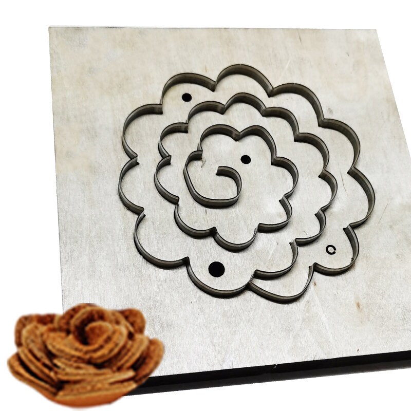 SUPERDANT Fustelle per Pelle Fiore 4 forme Fustelle per Pelle In Legno Fiore Arrotolato In Pelle Fustellatura Fai Da Te Strumento Artigianale Portaavi Strumento In Pelle Fai Da Te