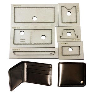 Troquelado de cuero con forma de billetera, billetera clásica con clip corto horizontal, molde troquelado de cuero personalizado, herramienta Kraft para artesanías de cuero hechas a mano