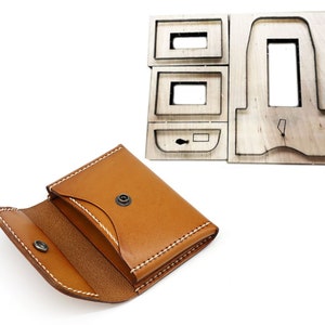 Molde de troquelado para bolsa de tarjetas de cuero, juego de troqueles para cortar bolsas de tarjetas, molde de troquelado para cortar cuero para bolsa de tarjetas, herramienta Kraft para manualidades de cuero