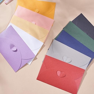 Heart Kraft Envelopes Set,Personalized Printing Envelopes With Love Heart Closure,Blank Cards,Mini Coin Envelopes,Gift Card Envelopes, image 17